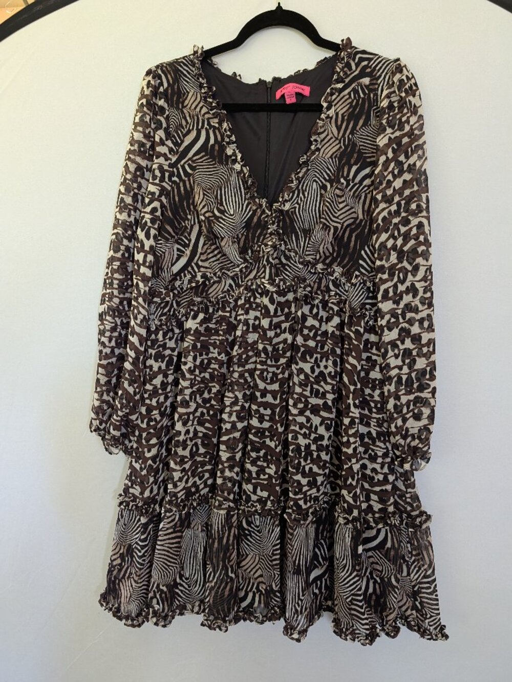 Betsey Johnson Animal Print Babydoll Dress 16